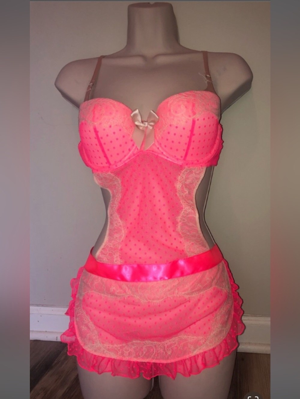 🍧Candy Pink Rare Vintage Sexy Little Things French Maid by Victoria’s Secret